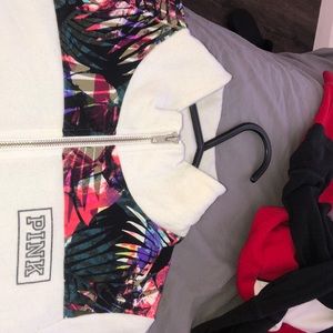 White colorful pink crew neck!